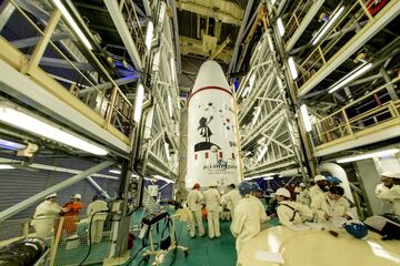 De satelliet Gaia, klaar voor lancering in Kourou in Frans Guyana. Foto | ESA