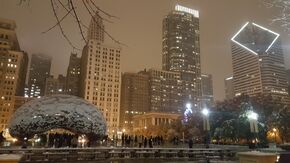 The Cloud Gate, by the British artist Anish Kapoor. The Cloud Gate, by the British artist Anish Kapoor.