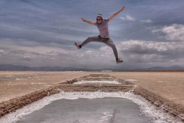 Bart op de zoutvlakten in Jujuy.