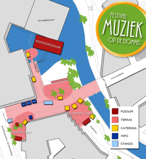 Plattegrond van het festivalterrein.