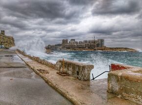 Slecht weer in Valetta. Slecht weer in Valetta.