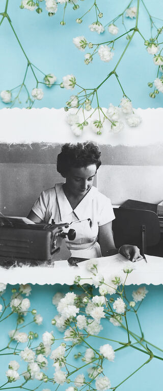 June 1959: secretary Tine Trommar working at Chemical Engineering. Photo | Jan van Hooff