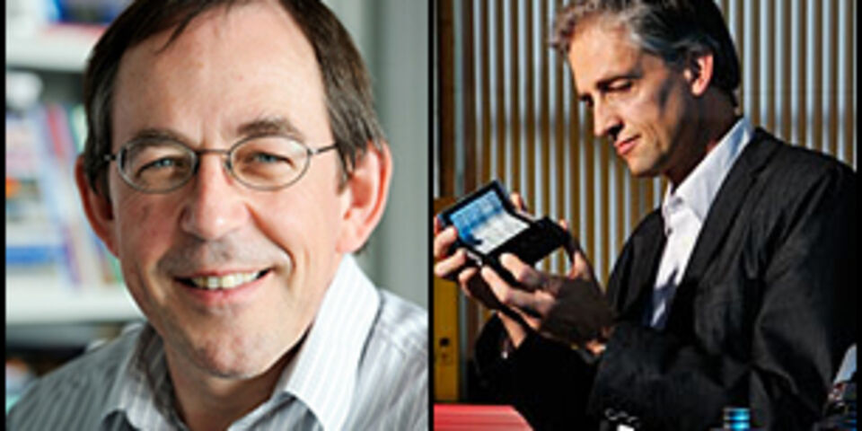 Prof.dr.ir. René Janssen (l) en prof.dr.ir. Marc Geers (r).