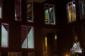 Impressie van lichtinstallatie 'Shift', te zien tijdens GLOW. lichtinstallatie shift glow tu/e