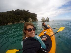 Abel Tasman National Park. Left Bernice d’Anjou, right Ariane d’Anjou. Abel Tasman National Park. Left Bernice d’Anjou, right Ariane d’Anjou.