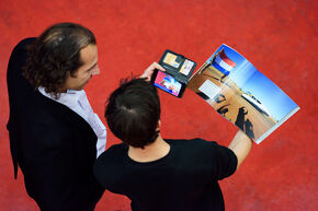 You can watch the augmented reality through an app. Photo | Bart van Overbeeke You can watch the augmented reality through an app. Photo | Bart van Overbeeke