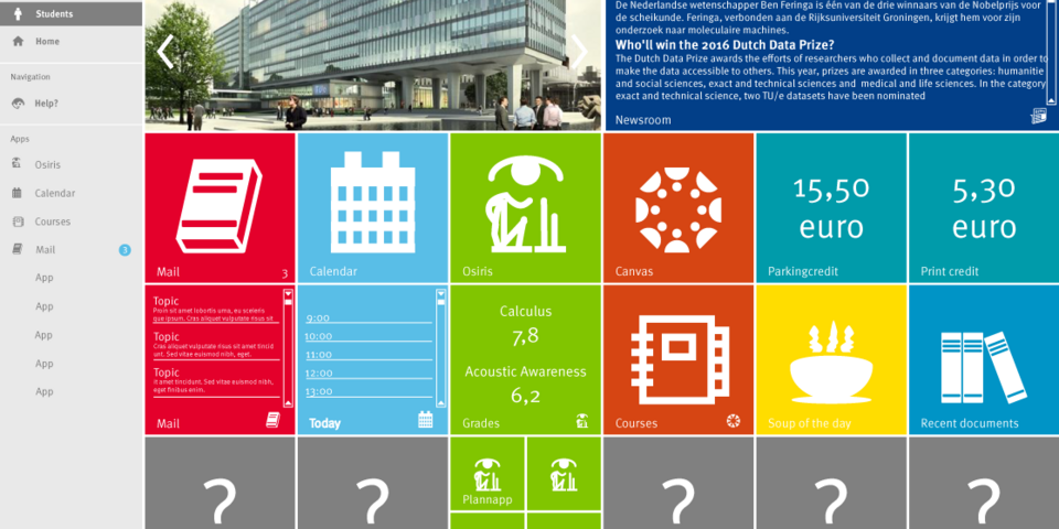 Voorbeeld van het nieuwe portal.