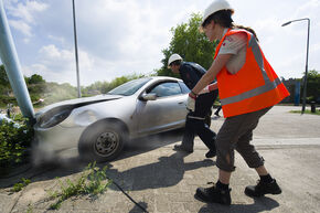 Auto-ongeluk bij de Koepel. Foto| Rien Meulman