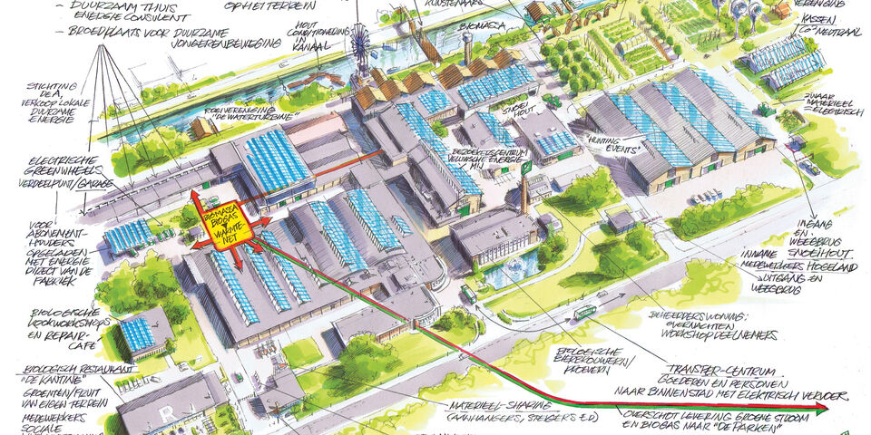 Conceptkaart van het onderzoeksgebied in Apeldoorn.