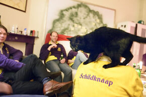Aanschuiven bij Dispuut Camelot. Foto | Bart van Overbeeke Aanschuiven bij Dispuut Camelot. Foto | Bart van Overbeeke