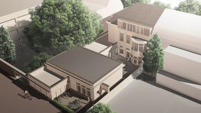 Bovenaanzicht van het terrein. Illustratie | Architectenbureau Pepijn Bakker Bovenaanzicht van het terrein. Illustratie | Architectenbureau Pepijn Bakker
