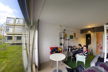 Kijkje in de Spaceboxen op het TU/e-terrein. Archieffoto | Bart van Overbeeke