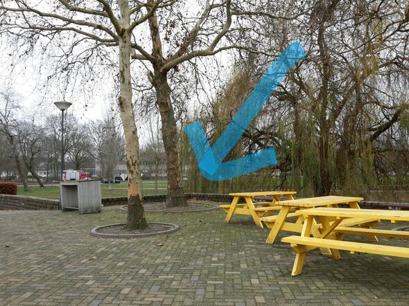De plek waar nog wel mag worden gerookt bij het Studentensportcentrum. Foto | Raymond Starke De plek waar nog wel mag worden gerookt bij het Studentensportcentrum. Foto | Raymond Starke