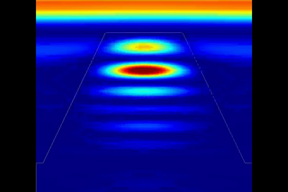 Animation representing photon absorption in a nanowire. Video | Brad van Kasteren