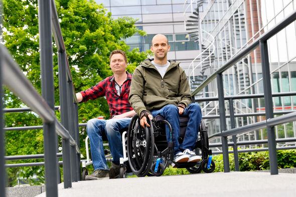 Swen KlaasenBos (left) and Diego Parrondo Ojanguren at the Matrix building. Photo | Bart van Overbeeke