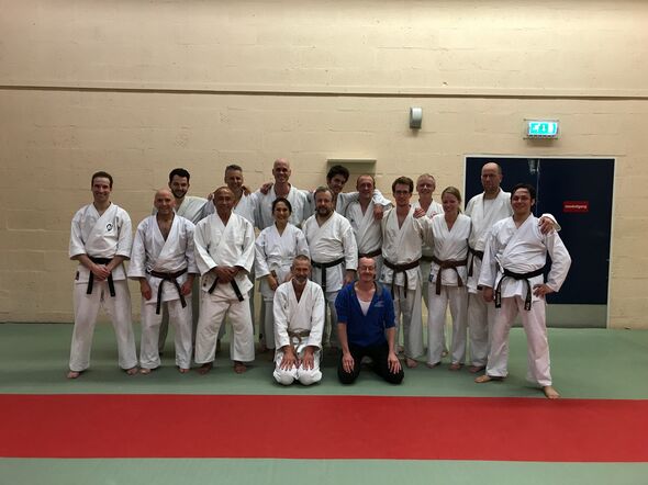 After the last karate training session. After the last karate training session.