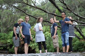 At a waterfall in the Blue Mountains (second on the right) At a waterfall in the Blue Mountains (second on the right)