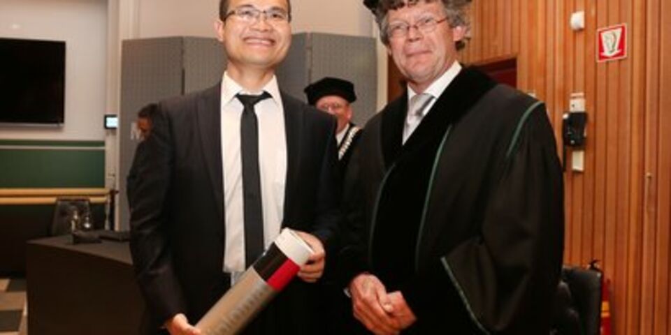 Zizheng Cao (links) en Ton Koonen. Foto | Photodette