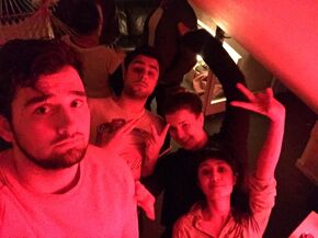 Drinks with my housemates during the first month. Drinks with my housemates during the first month.
